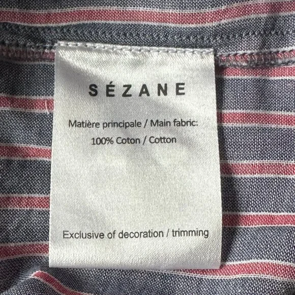 Sézane Lexia Dress in striped écru, red, and blue ~ size FR40, NWT! - Picture 7 of 8